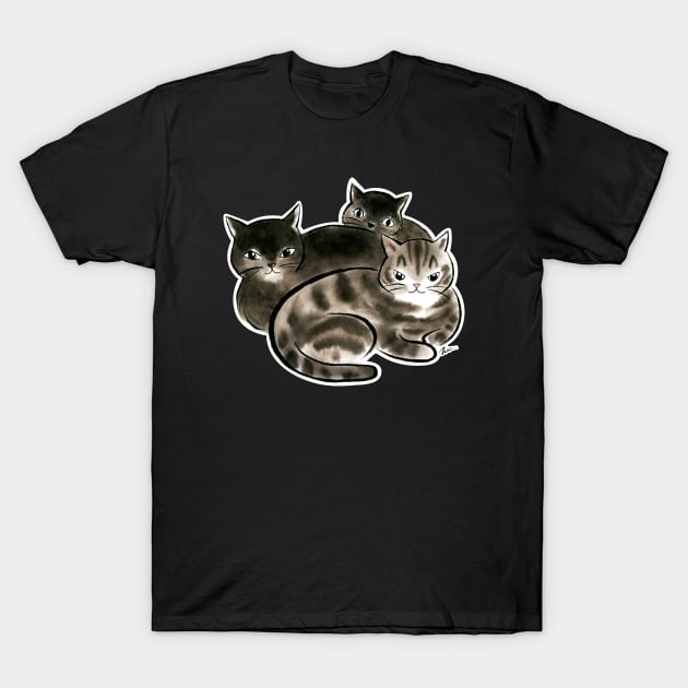 Black cats family T-Shirt by juliewu